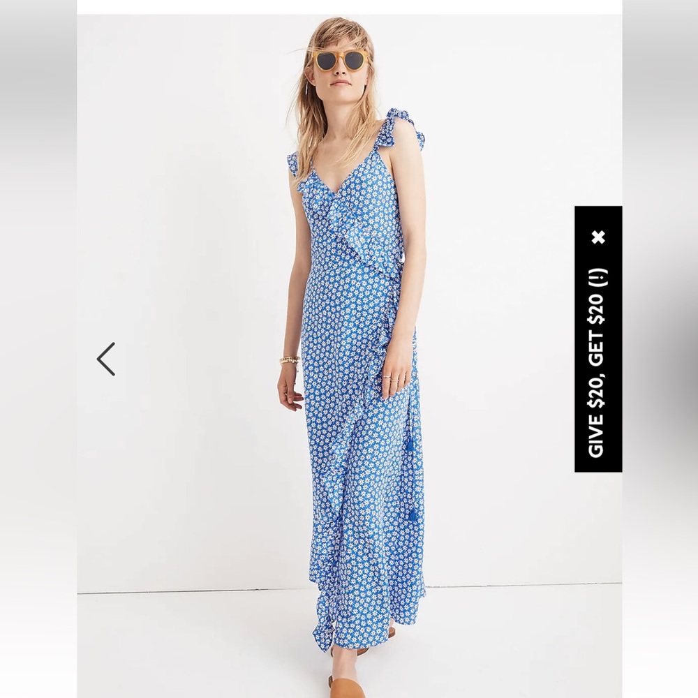 Madewell Ruffled Wrap Maxi Dress in Mini Daisy